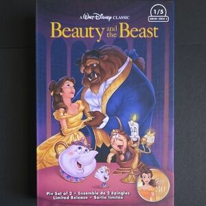 Disney Beauty and the Beast 30th Aniversary Beast And VHS Pin Set